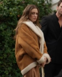 Serenay Sarikaya The Family (Aile) Tv Series S02 Devin Akin Brown Suede Leaher Jacket