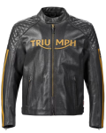 Triumph Men's Black & Gold Motorcycle Braddan Air Race Jacket