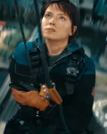 Joey Locke Cleaner Movie 2025 Daisy Ridley Black And Blue Jacket