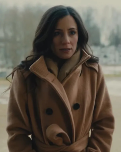 Mary Gomez Christmas Cowboy 2024 Eliana Ghen Brown Wool Coat