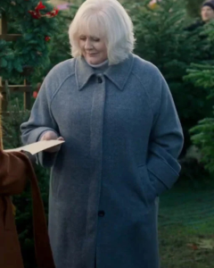 Reed Black Doves 2024 Sarah Lancashire Grey Trench Coat