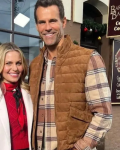 Sam Home Sweet Christmas 2024 Cameron Mathison Brown Puffer Vest