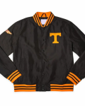 Tennessee Volunteers Dark Mode Black Satin Varsity Jacket
