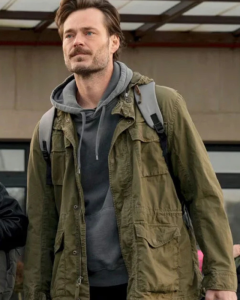 Travis Movie Dirty Angels 2024 Christopher Backus Green Hooded Cotton Jacket