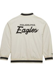 Mitchell and Ness Philadelphia Eagles Mens White Team Leader Light Weight Jacket