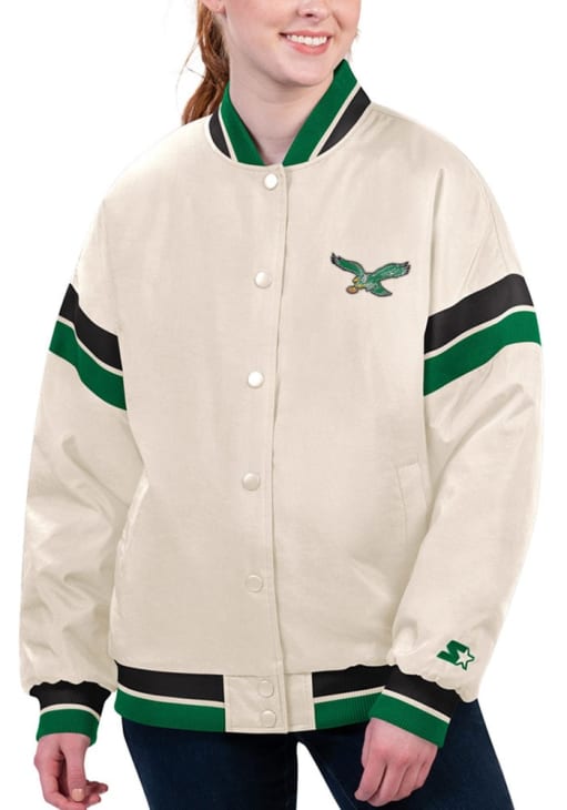 Starter Philadelphia Eagles Womens White Tournament Light Weight Jacket Starter Philadelphia Eagles Womens White Tournament Light Weight Jacket