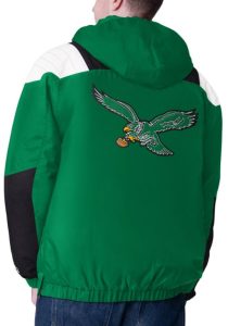 Starter Philadelphia Eagles Mens Kelly Green Charger Pullover Jackets