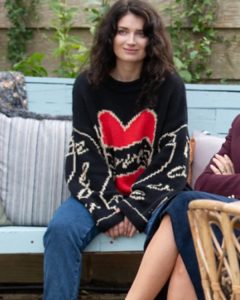 Bad Sisters S02 Eve Hewson Love Black Heart Sweater