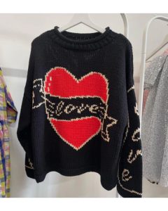 Bad Sisters S02 Eve Hewson Love Black Heart Sweater
