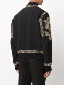 Balmain Embroidered-Stud Bomber Jacket