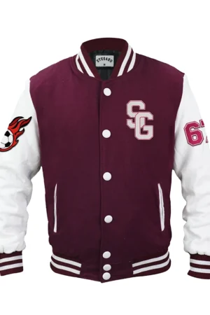 Soccer Stegaro Maroon Varsity Jacket