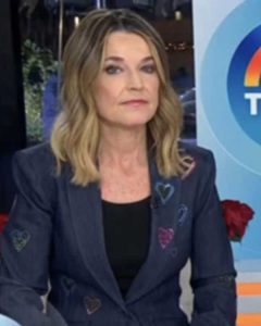 The Today Show 2024 Savannah Guthrie Heart Denim Blazer