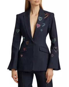 The Today Show 2024 Savannah Guthrie Heart Denim Blazer