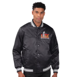 Men's Starter Black Super Bowl LIX Satin Varsity Full-Snap Jacket