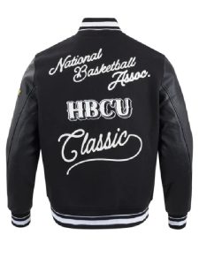 Men's Pro Standard Black 2024 NBA All-Star Game x HBCU Classic Varsity Full-Snap Jacket