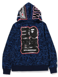 Bapeâ® 30th Anniv. Line Camo Shark Full Zip Hoodie