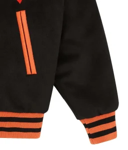 Icecream BBC Embroidered Black Varsity Jacket