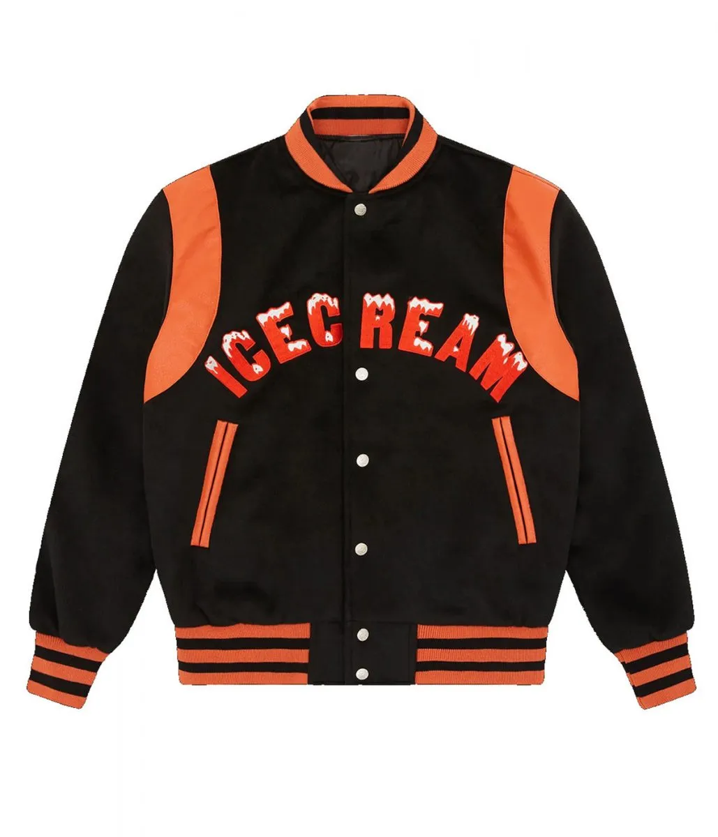 Icecream BBC Embroidered Black Varsity Jacket Icecream BBC Embroidered Black Varsity Jacket