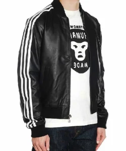 Pharrell Williams Track Bomber Leather Jacket