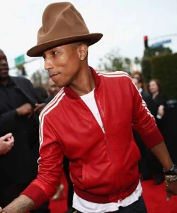 Pharrell Williams Track Bomber Leather Jacket