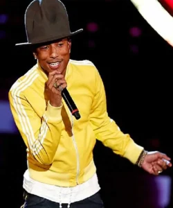 Pharrell Williams Track Bomber Leather Jacket