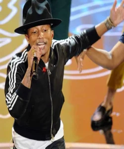 Pharrell Williams Track Bomber Leather Jacket