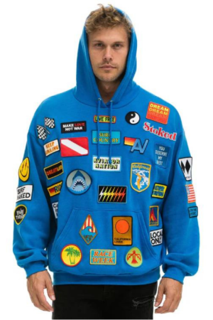And Just Like That Alexa Swinton Blue Patch Hoodie