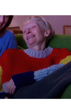 The Room Next Door Tilda Swinton Colorblock Sweater