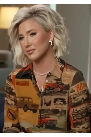 Good Morning America Savannah Chrisley Brown Printed Shirt