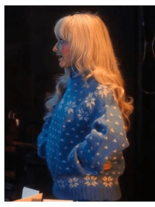A Nonsense Christmas with Sabrina Carpenter 2024 Sabrina Carpenter Blue Sweater