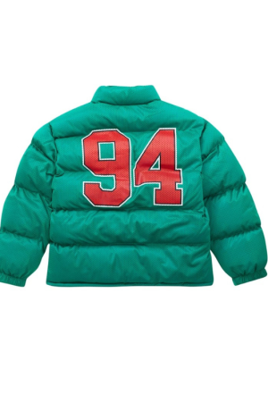 Supreme Mesh Jersey Green Puffer Jacket