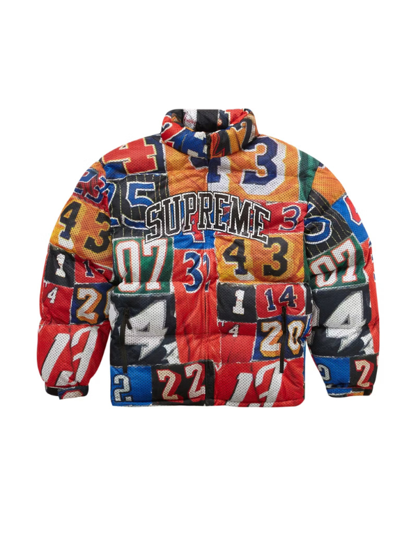 Supreme Mesh Jersey Multicolor Puffer Jacket Supreme Mesh Jersey Multicolor Puffer Jacket