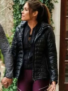 Cristal Carrington Dynasty Black Puffer Jacket