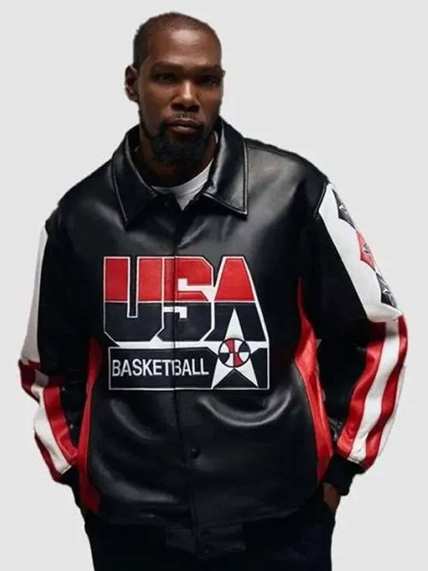 Kevin Durant Olympic Black Leather Jacket Kevin Durant Olympic Black Leather Jacket