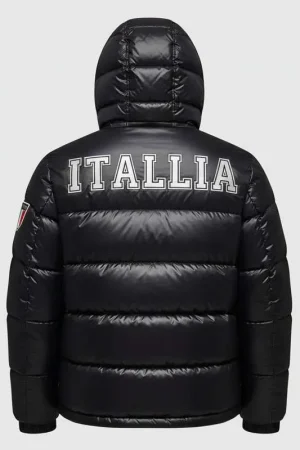 Olympics 2026 Team Italia Black Puffer Jacket