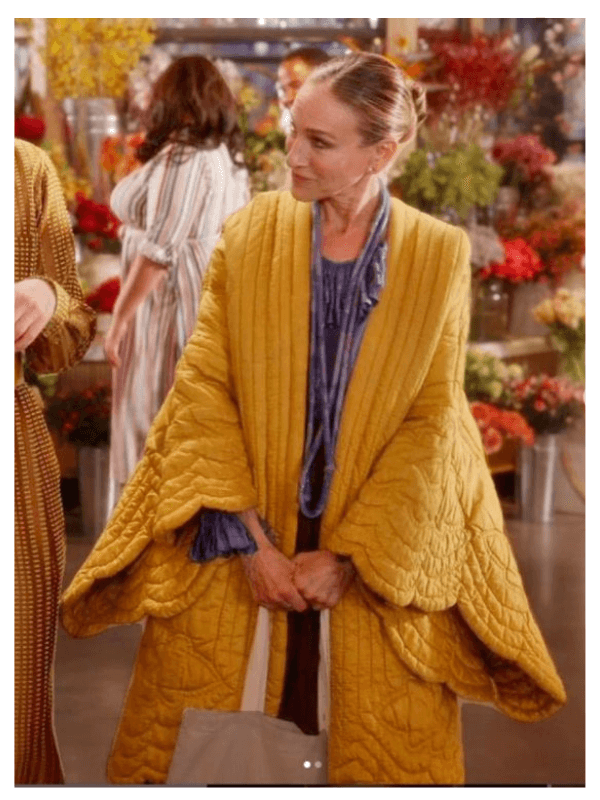 And Just Like That S02 Sarah Jessica Parker Yellow Scalloped Coat And Just Like That S02 Sarah Jessica Parker Yellow Scalloped Coat