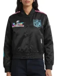 Super Bowl 60 Black Satin Jacket
