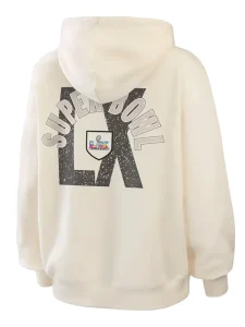 Super Bowl LX Erin Andrews Beige Hooded Jacket