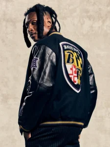 DeAndre Hopkins Baltimore Ravens Black Letterman Jacket