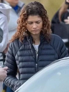 Euphoria S03 Zendaya Black Puffer Jacket