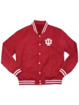 Stand out with the Indiana Hoosiers Script Crimson Bomber Jacket, a stylish tribute to your favorite team that combines comfort and team spirit.