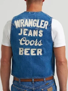 Rodeo Cowboy Coors Western Blue Denim Vest