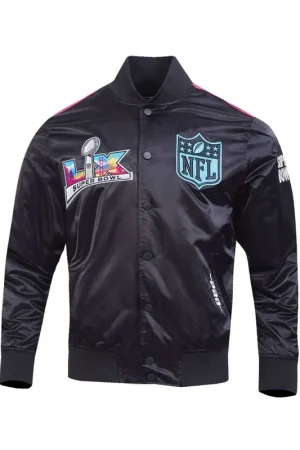 NFL Super Bowl LX Black Varsity Jacket