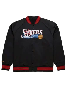 Philadelphia 76ers Throwback Wordmark Raglan Jacket