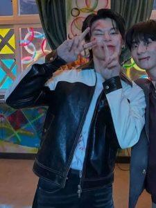 Study Group Cha Woo-min Leather Jacket