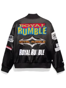 Royal Rumble Historic Logos Black Satin Jacket