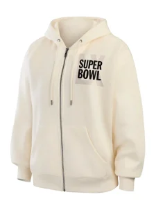 Super Bowl LX Erin Andrews Beige Hooded Jacket