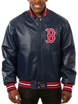 MLB Boston Red Sox Leather Varsity Jacket