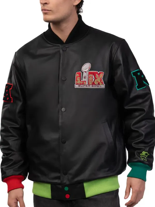 Elevate your game day style with the NFL Super Bowl LIX Leather Bomber Jacket. Perfect for fans who want to showcase their team spirit in luxury. Elevate your game day style with the NFL Super Bowl LIX Leather Bomber Jacket. Perfect for fans who want to showcase their team spirit in luxury.