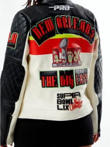 NFL Super Bowl LIX Women Moto Leather Jacket